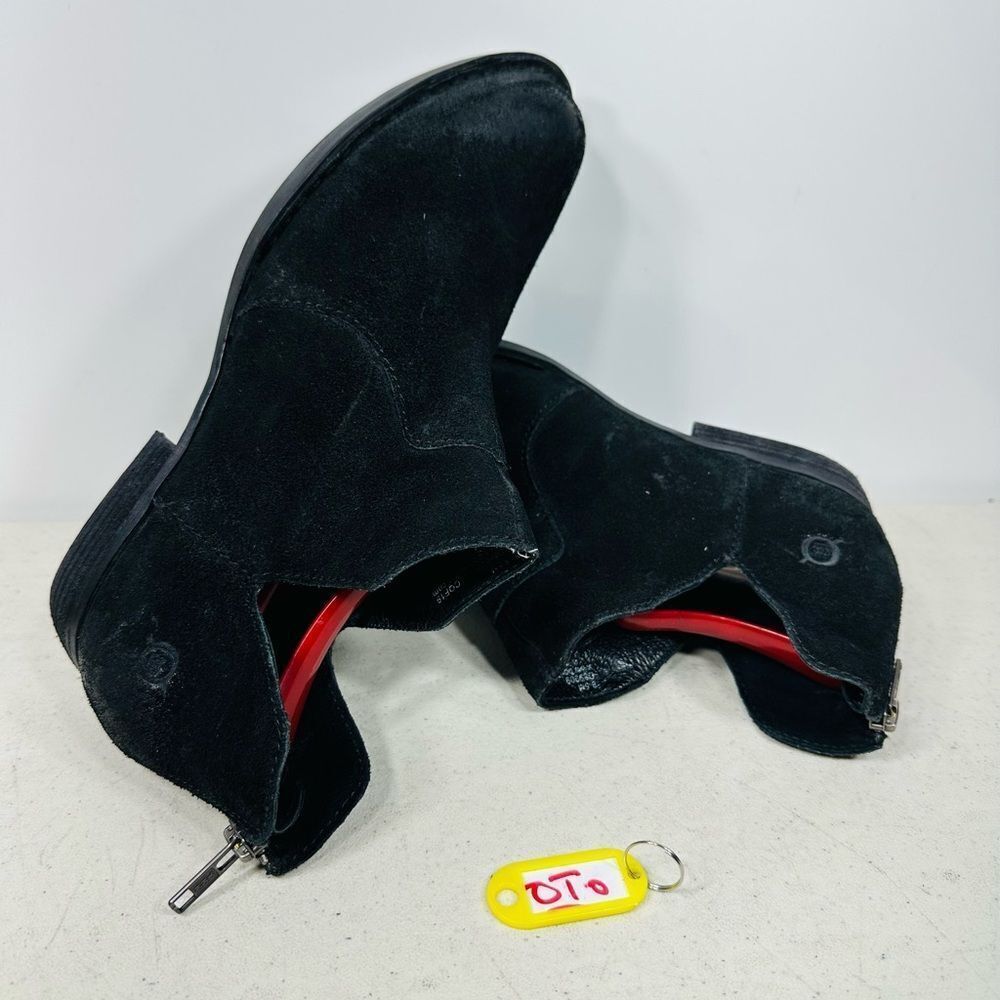 Born Boots Womens 8,5 M Kerri Ankle Booties Black Leather Pull D89909
